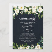 グリーンホワイトフローラブ王室のルーキンセニェラ 招待状 (正面)