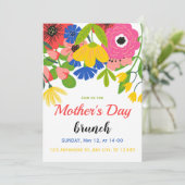 グリーンホワイトフローラマザーズデイ招待状 招待状 (スタンド正面)