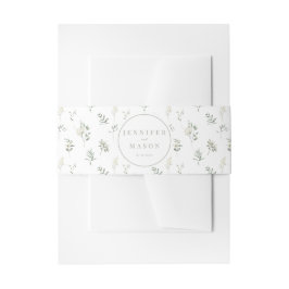 グリーンホワイトフローラ結婚式招待状ベリーバンド 招待状ベリーバンド