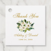 グリーンホワイトフローラ金ゴールド結婚の皆様へ フェイバータグ (正面)