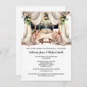 グリーンホワイトブドウ園つる植物ワインファームのダイニングランタン 招待状 (正面/裏面)