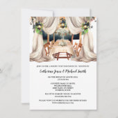 グリーンホワイトブドウ園つる植物ワインファームのダイニングランタン 招待状 (正面)