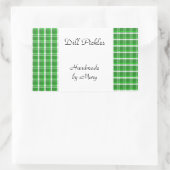 グリーンホワイトプレイドカスタムレシピシール 長方形シール (バッグ)