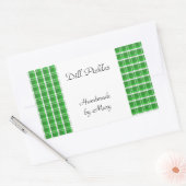 グリーンホワイトプレイドカスタムレシピシール 長方形シール (封筒)