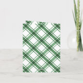 グリーンホワイトプレイドフォールドホリデーカード シーズンカード (裏面)