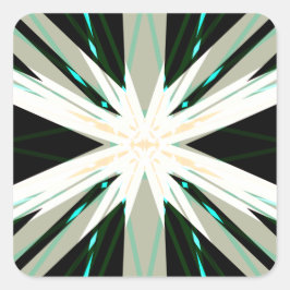 グリーンホワイトベージュウィンタークリスマススタースノーフレーク スクエアシール