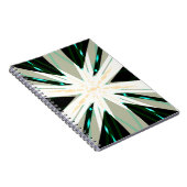 グリーンホワイトベージュウィンタークリスマススタースノーフレーク ノートブック (右側)