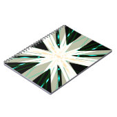 グリーンホワイトベージュウィンタークリスマススタースノーフレーク ノートブック (左側)