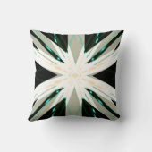 グリーンホワイトベージュウィンタースタースターバストスノーフレーク クッション (裏面)