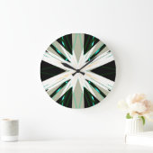 グリーンホワイトベージュウィンタースタースターバストスノーフレーク ラージ壁時計 (ホーム)