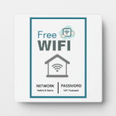 グリーンホワイトミニマリスト無料Wifiネットワークインターネット フォトプラーク (正面)