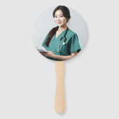 グリーンホワイトメディカルスクールフォト卒業パーティー ハンドファン (裏面)