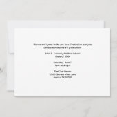 グリーンホワイトメディカルスクールフォト卒業パーティー 招待状 (裏面)