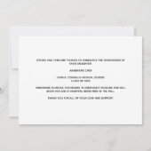 グリーンホワイトメディカルスクール写真卒業 案内状 (裏面)