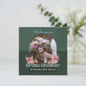 グリーンホワイトモダンウェルカムブライダルシャワー (スタンド正面)