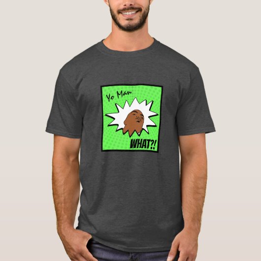 グリーンホワイトヨーマンマグショット漫画 Tシャツ (正面)
