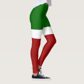 グリーンホワイトレッドカラーブロックスタイルデザイン レギンス (右)