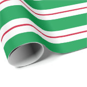 グリーンホワイトレッドストライプオーニング転が連続 ラッピングペーパー (ロールコーナー)