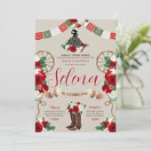 グリーンホワイトレッドチャロキンセアニェラパペルピカド 招待状 (スタンド正面)