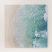 グリーンホワイトレースビーチ砂と海岸 ジグソーパズル (横)