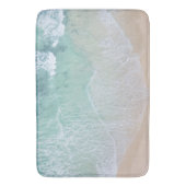 グリーンホワイトレースビーチ砂と海岸 バスマット (正面縦)