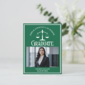 グリーンホワイトロースクール写真卒業 案内ポストカード (スタンド正面)