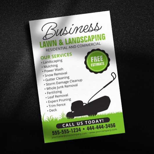 グリーンホワイトローン造園サービスLAWNCARE MOW チラシ