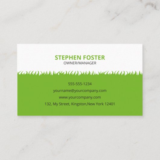 グリーンホワイトローン造園サービスLAWNCARE MOW 名刺 (裏面)