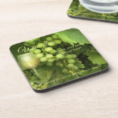 グリーンホワイトワインつる植物コースター コースター (左側)