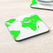 グリーンホワイトワールドマップ コースター (左側)