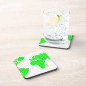 グリーンホワイトワールドマップ コースター (右側)