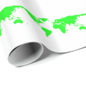 グリーンホワイトワールドマップ ラッピングペーパー (ロールコーナー)