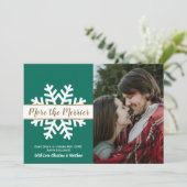 グリーンホワイト写真クリスマス妊娠発表 案内状 (スタンド正面)