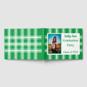 グリーンホワイト写真卒業パーティー ゲストブック (全面)