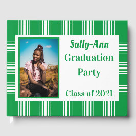 グリーンホワイト写真卒業パーティー ゲストブック