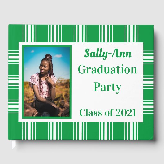 グリーンホワイト写真卒業パーティー ゲストブック (正面)