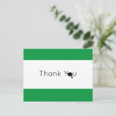 グリーンホワイト卒業はっきりしたありがとう ポストカード (スタンド正面)