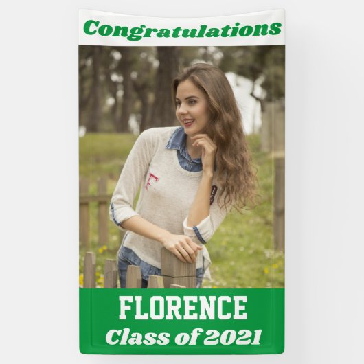 グリーンホワイト卒業祝い 横断幕 (縦)