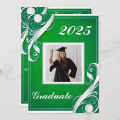 グリーンホワイト卒業2025 招待状 (正面/裏面)
