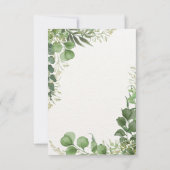 グリーンホワイト図解入りの、写真付きのフローラ結婚式招待状 招待状 (裏面)