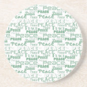 グリーンホワイト感動的ピース コースター (正面)