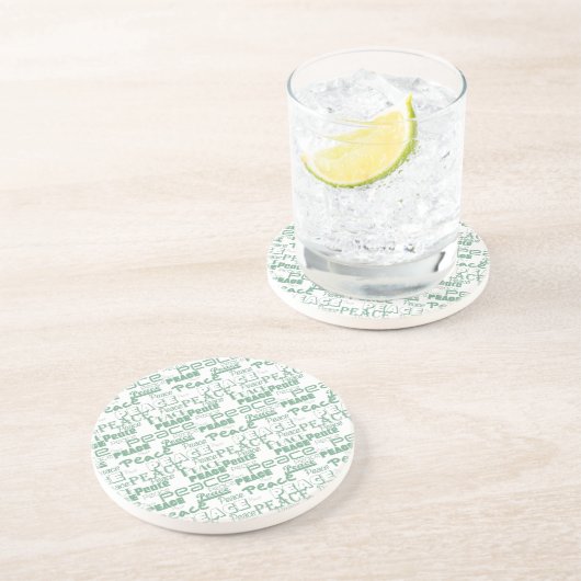 グリーンホワイト感動的ピース コースター (側面)