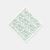 グリーンホワイト感動的ピース スタンダードカクテルナプキン (角)