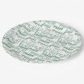 グリーンホワイト感動的ピース ペーパープレート (アングル)