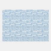 グリーンホワイト感動的ピース ラッピングペーパーシート (正面3)