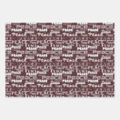 グリーンホワイト感動的ピース ラッピングペーパーシート (正面2)