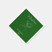 グリーンホワイト抽象芸術トナカイモダンクリスマス スタンダードカクテルナプキン (角)