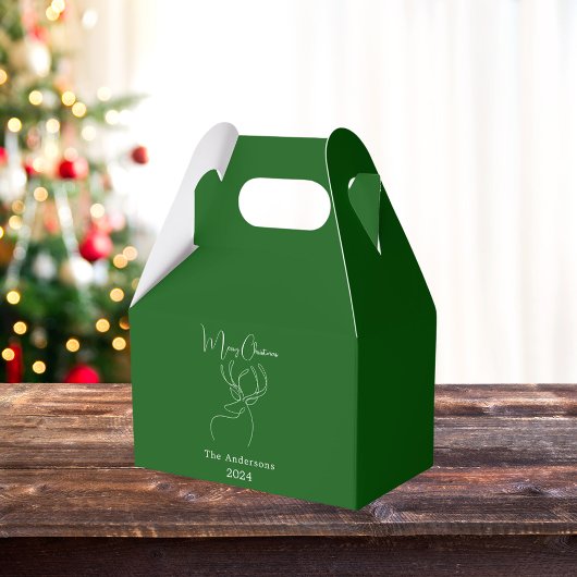 グリーンホワイト抽象芸術トナカイモダンクリスマス フェイバーボックス