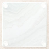 グリーンホワイト抽象芸術大理石 ガラスコースター (裏面)