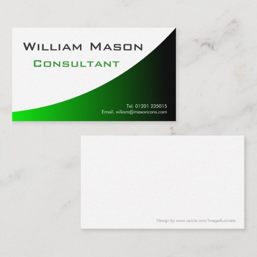 グリーンホワイト曲線、プロフェッショナル名刺 名刺 (正面/裏面)